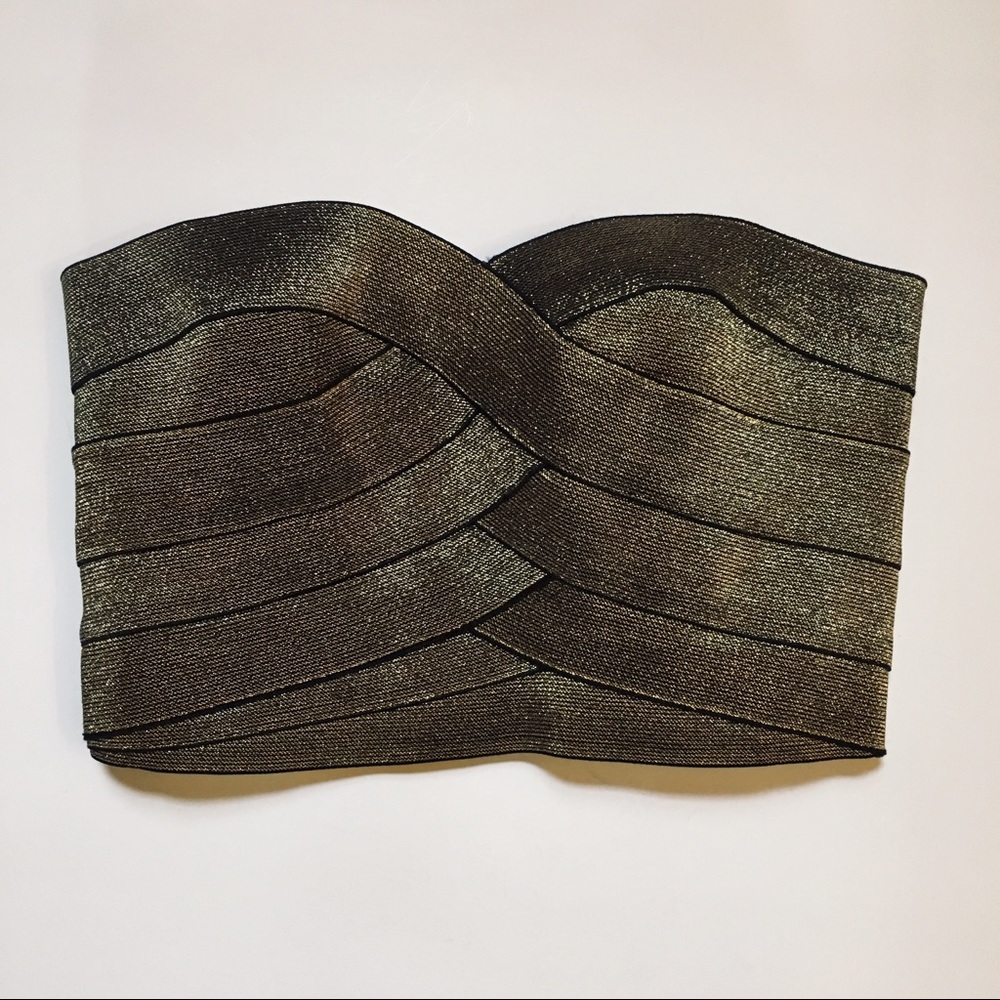 Glitter Threaded Gold Crop Top